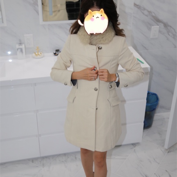 Wool coat with fox fur - Picture 2 of 6